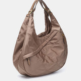 Camel shoulder bag in recycled materials