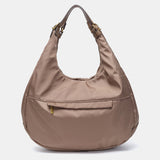 Camel shoulder bag in recycled materials