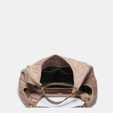 Camel shoulder bag in recycled materials