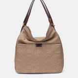 Multifunctional bag in recycled camel nylon