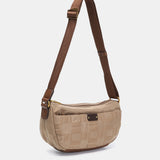 Small camel recycled nylon shoulder bag