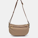 Small camel recycled nylon shoulder bag