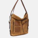 Multifunctional bag made of recycled materials cognac