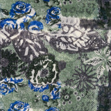 Pañuelo de lana con estampado abstracto verde