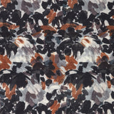 Wool scarf with black abstract print