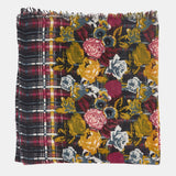 Black patterned wool scarf