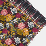 Black patterned wool scarf