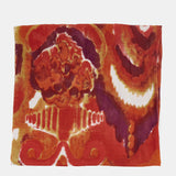 Wool scarf with orange abstract print