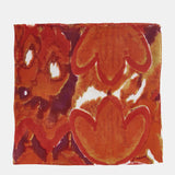 Wool scarf with orange abstract print