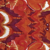 Wool scarf with orange abstract print