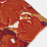 Wool scarf with orange abstract print