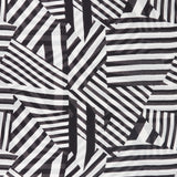 Wool scarf with black and white linear print