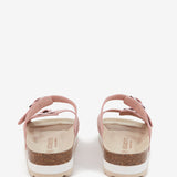 Pink suede platform sandal