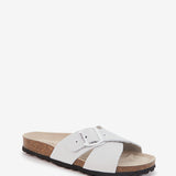 Flache Sandale Cruzada de Serraje Blank