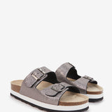 Sandalen mit gealterter Silberplattform