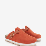 Cognac platform suede clog
