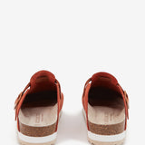 Cognac platform suede clog