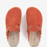 Cognac platform suede clog