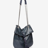 Shoulder bag and metal in blue
