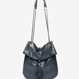Shoulder bag and metal in blue