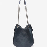 Shoulder bag and metal in blue