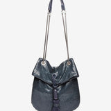 Shoulder bag and metal in blue