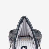 Shoulder bag and metal in blue