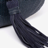 Shoulder bag and metal in blue