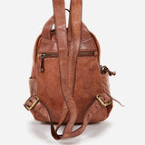Women's backpack in cognac braided leather
