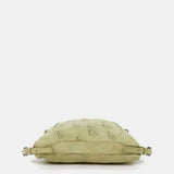 Bolso-mochila de mujer en piel troquelada verde