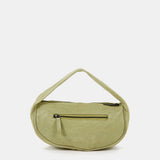 Women's handbag in green die-cut leather