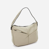 Kleiner Damen-Hobo-Umhängetasche aus grünem Leder.