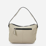 Kleiner Damen-Hobo-Umhängetasche aus grünem Leder.