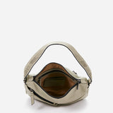 Kleiner Damen-Hobo-Umhängetasche aus grünem Leder.