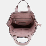 Women's shopper bag in lavender leather