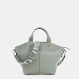 Kleiner Shopper für Frauen aus grünem Leder.