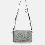 Bandolera mini de mujer en piel troquelada verde