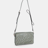 Bandolera mini de mujer en piel troquelada verde