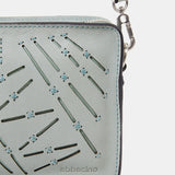 Bandolera mini de mujer en piel troquelada verde