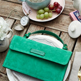 Mini suede crossbody bag in green