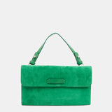 Mini suede crossbody bag in green