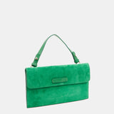 Mini suede crossbody bag in green