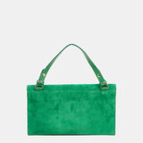 Mini suede crossbody bag in green