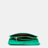 Mini suede crossbody bag in green