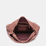 Hobo-Tasche aus Leder in Rosa