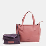 Small shopper bag in pink leather