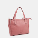 Small shopper bag in pink leather