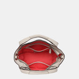 Bolso shopper pequeño de piel en beige