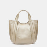 Gold leather handbag