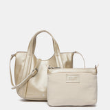 Gold leather handbag